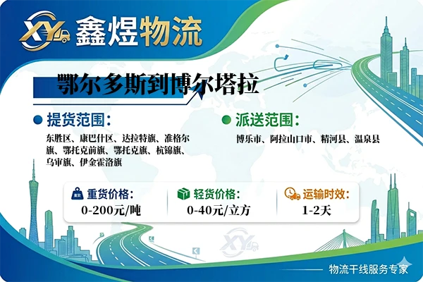 鄂尔多斯到博尔塔拉物流专线