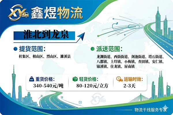 淮北到龙泉物流专线
