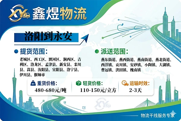 洛阳到永安物流专线