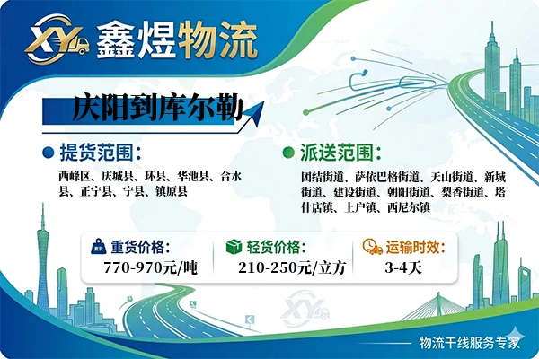 庆阳到库尔勒物流专线
