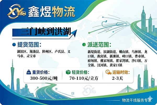 三门峡到洪湖物流专线