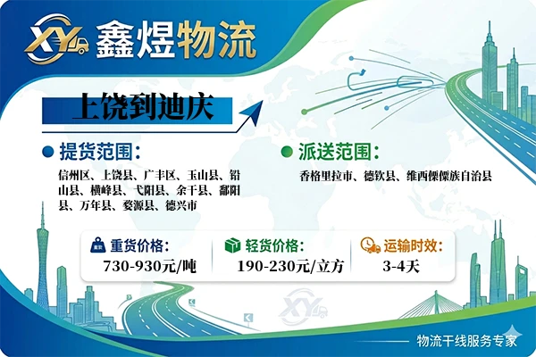 上饶到迪庆物流专线