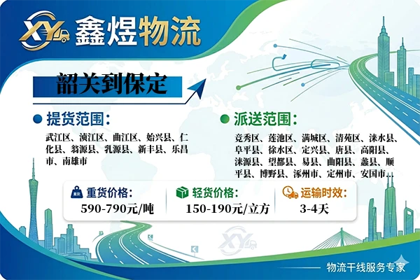 韶关到保定物流专线