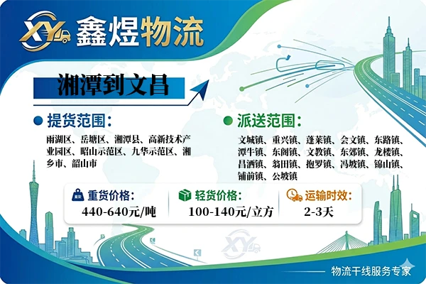 湘潭到文昌物流专线