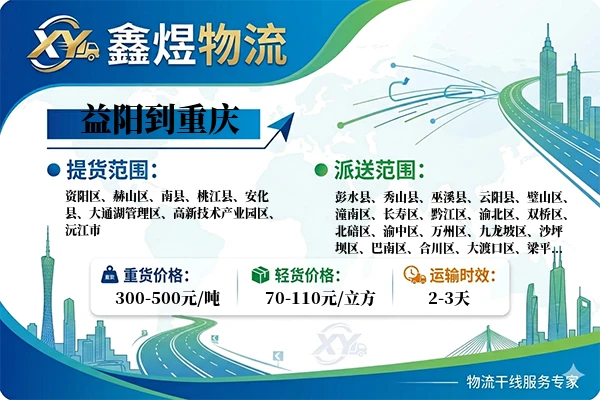 益阳到重庆物流专线