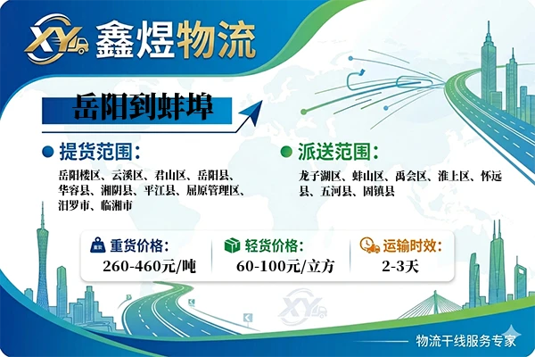岳阳到蚌埠物流专线